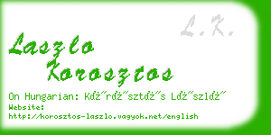 laszlo korosztos business card